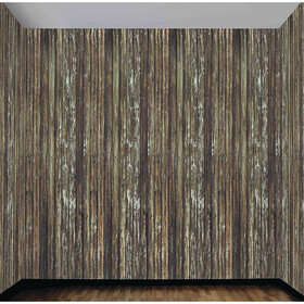 Forum Novelties FM68908 20' x 4' Wood Wall Plastic Backdrop