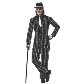 Forum Novelties FM73549 Men's Bone Pin Stripe Suit Costume