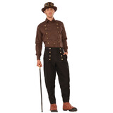 Morris Costumes FM76370 Men's Brown Steampunk Shirt