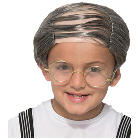 Morris Costumes FM78226 Kid's Brown &amp; Gray Old Uncle Comb Over Wig