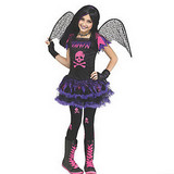 Fun World FW-111262LG Pink Skull Fairy Child 12-14