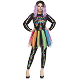 Fun World Skeleton Rainbow Foil Adult Costume