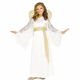 Fun World Girl's White & Gold Dress Angelic Miss Costume