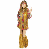 Fun World Girl's Multicolor Peace & Love Hippie Costume