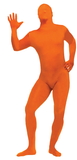 Fun World FW-131263OR Skin Suit Orange Teen/Ad Sm
