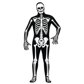 Fun World FW131454S Men's Skeleton Skin Suit Costume