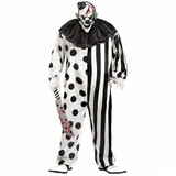 Fun World FW131515 Adults Black & White Killer Clown Costume with Mask - Plus Size