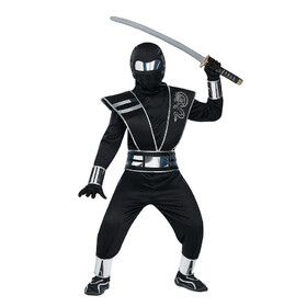 Fun World Boy's Silver Mirror Ninja Halloween Costume