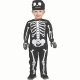 Fun World FW136001S Toddler Black & White Polyester Skeleton Jumpsuit Costume