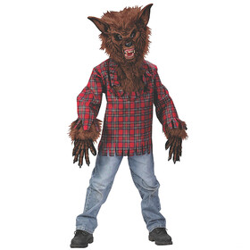 Fun World FW-5813BRLG Werewolf Child Large Brown