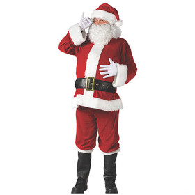 Fun World FW7519 Men's Plus Size Complete Velour Santa Suit Costume