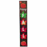Fun World FW82061F 4 Ft. Leaves & Pumpkins Happy Fall Wood Porch Sign Outdoor Decoration