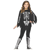 Morris Costumes FW90395S Girl's Skeleton Poncho Costume - up to Size 14