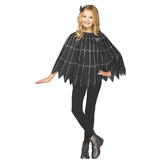 Morris Costumes FW-90399S Poncho Spiderweb Silver Ch Up
