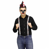 Fun World FW90613EC Adults Evil Clown Red, Black & White Suspender Set Costume Accessories