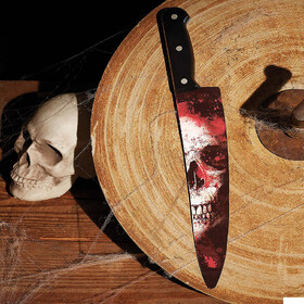 Fun World FW90964CS Chef Knife 15 inch Skull Graphic Blade
