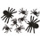 Fun World FW91199BK Fuzzy Spider Decorations - Set of 8