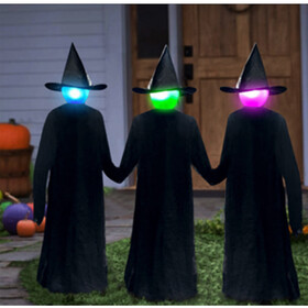 Fun World FW-91221 30" Luminated Lawn Witty Witches - Set Of 3