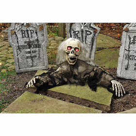 Fun World FW91432 12" Animated Light-Up Grave Breaker with Sound Halloween Outdoor Decoration
