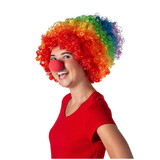 Fun World FW92340 Adult's Multicolor Rainbow Mega Clown Wig