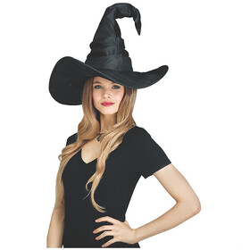 Morris Costumes FW93138CBK Adult's Black Curved Witch Hat