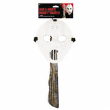 Fun World FW93238 Adults White Hockey Mask & Machete Set Costume Accessories