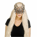 Fun World FW93339 Gothic Black Sparkle Spider Web Eye Mask