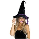 Fun World FW93703BK Witch Hat Velour Black