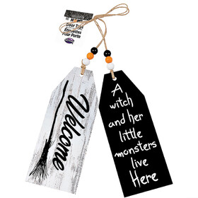 Fun World FW95271W Witch &amp; Welcome Door Tag Halloween D&#233;cor