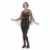 Fun World FW95958P Adults Pearl Spider Web Mesh Poncho Costume - One Size