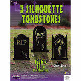 Fun World FW96102 Ghost Face® Silhouette Tombstones Set of 3