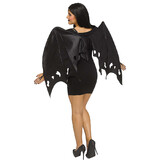Fun World Adult Black Satin Wings Costume Accessory