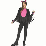 Fun World FW96975 Adults Black & Pink Polyester Pretty Kitty Poncho Costume Accessory
