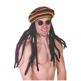 Morris Costumes GA108 Adult's Black Dreadlocks Wig with Rasta Tam