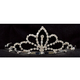 Morris Costumes GB45 Adult's Clear Rhinestone Swoops with Single Point Tiara