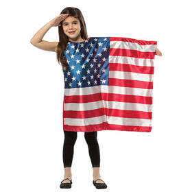 Rasta Imposta Girl's American Flag Dress Costume