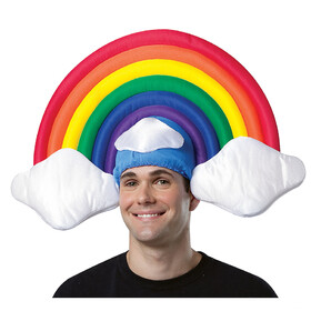 Rasta Imposta GC3038 Adult's Stuffed Rainbow with Clouds Hat