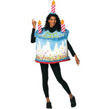 Rasta Imposta GCR7819 Adult's Happy Birthday Confetti Cake with Candle Costume