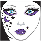 Morris Costumes GLFD012 Moon Stars Face Decal