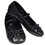 Morris Costumes HA149CBKLG Kid's Black Glitter Ballet Shoes - Size 2/3