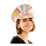 Morris Costumes KBW70556 Adults Pink Iridescent Captain Hat with Silver Chains
