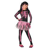 Morris Costumes Girl's Pink Punk Skeleton Costume