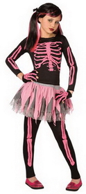 Morris Costumes LF-3146CLG Skeleton Punk Pink Child 12-14