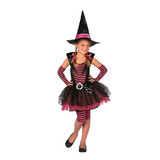 Morris Costumes Girl's Stripey Witch Costume