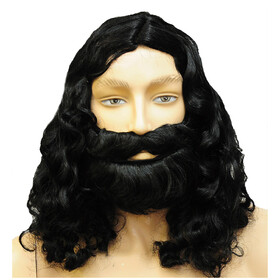 Lacey Wigs LW157BK Men's Special Bargain Biblical Wig Set - Black