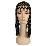 Lacey Wigs LW190BKG Women's Black Headdress With Gold Beads Wig