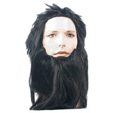 Morris Costumes LW218BN Adult's Black Cave Man Wig And Beard Set