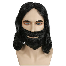 Morris Costumes LW444BK Men's Discount Biblical Wig &amp; Beard Set
