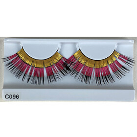 Lacey Wigs LW860GDPKBK Gold Pink and Black Striped Eyelashes