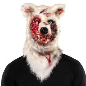 Morris Costumes MCBAM005 Adults Bloody Bear Full Head Covering Halloween Mask - One Size